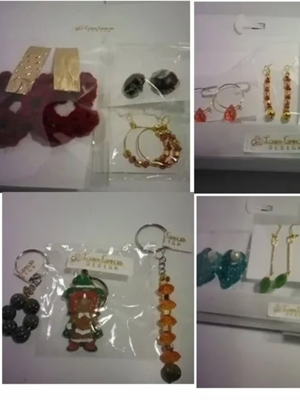 earrings and key rings 12 pcs